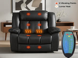 Artiss Manual Massage Recliner Chair for Living Room, Leather Sofa Lounge Reclining Chair with 2 USB RECLINER-A13-UB-PU-BK-AB