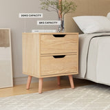 Artiss Bedside Table 2 Drawers Nightstand - BODEN Pine FURNI-L-SCAN-BS01-WD