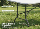 Gardeon 7PCS Outdoor Bar Set Stools Dining Chairs Table Patio Steel Bistro Set Black ODF-BARSET-BK-7STEX-ABC