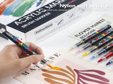 72 Colour Set Vibrant Cyan Acrylic Marker with Soft Brush Tip - 13.8 cm Professional Art Pen V888-ELOSUNG28419