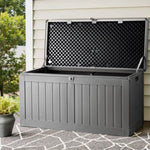 Gardeon Outdoor Storage Box 190L Container Lockable Garden Bench Tool Shed Black OSB-S190-BK