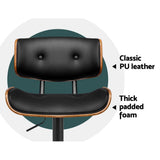 Artiss Bar Stools X3 Kitchen Counter Chair Gas Lift Swivel PU Cherry All Black BA-TW-8045A-BKX3