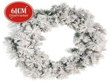 Christabelle 61cm Christmas Wreath Snowy Dorset Pine with Multi-Function LED Lights Tree Door D 112_WFLSD61