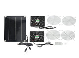 Solar Fan Portable Safe Environment Friendly Dual Exhaust Fan with Solar Panel for Pet House DC 12V V1294-YM0716-3114220060011