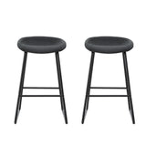 Artiss 2x Bar Stools Kitchen Dining Chairs Counter Stool PU Leather Metal BA-TW-8320-BKX2