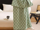 Green Diamond Pattern Bamboo Fiber Summer Cooling Blanket 150200cm for Bed Sofa Air Conditioned V888-ELOSUNG54964-5
