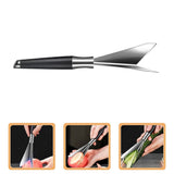 Kitchen Accessory Fruit Carving Tool Stainless Portable Cutter Plated Silver 2Pcs V1369-AZ3-W-20107