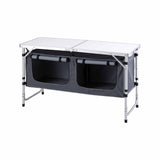 Weisshorn Camping Table Adjustable Storage Cabinet Aluminum MDF 120cm Grey XFEL-TABLE-ALUM-120-SS