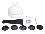 Night Light Projector Kids LED USB Cute Rabbit Projector with Bluetooth Speaker Remote Control V1294-YM0901-3119240047011