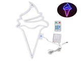 LED Neon Light Ice Cream Waterproof Battery USB Powered Hangable Decorative Remote Control Neon Sign V1294-YM0523-3119210270017