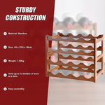 Bamboo Stackable Modular Freestanding Countertop Wine Shelf Rack V63-843051