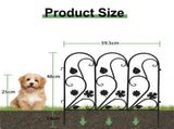 5-Piece Decorative Garden Fence Black Metal Wire Patio V767-XJJ516-BK-G2
