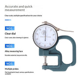 Dial Thickness Gauge, 0-10mm x 30mm / 1.18-inch Flat Head Thickness, Precision Round Dial, V1192-AZ-W-3489