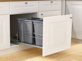 Pull-Out Trash Can, 27 QT x2 Double Under Mount Kitchen Waste Container, Heavy Duty Garbage V952-CFLJTDTHSST5PSCNSV0