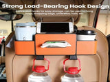 Multifunctional Car Seat Back Storage Box, Car Organizer with 2 Cup Holders, Tissue Box and Hanging V1366-AZ2-W-11464