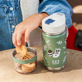 Monbento Twisty Kids Water Bottle with Snack Container- Racoon V398-MB-27274073