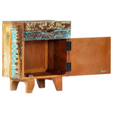 Hand Carved Bedside Cabinet 40x30x50 Cm Solid Reclaimed Wood 43_247911