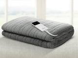 Giselle Bedding Heated Electric Throw Rug Fleece Sunggle Blanket Washable Silver EB-THROW-RUG-SR