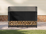 Firewood Rack with Waterproof Cover, 1.22m Outdoor Firewood 1/4 Cord Storage Metal Log V952-HWDCJ4FT20MMXR42A001V0