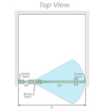 120x70cm Corner Frameless Shower Screen with White Channel and SS Hinges, Round Handle V63-940371