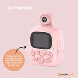 Kids Rechargeable Instant Print Camera Pink - Digital Thermal Photo Video MP3 V238-SUPDZ-40832782696528