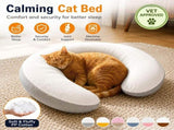 U-Shaped Calming Pillow for Small Pets Soft Plush Support Cushion for Anxiety Relief Deep V1341-ZY-5KGZEWM2-GREYWHITEMIXED