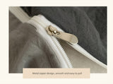 Blue-grey 1.5m Bed Fitted Sheet Set with 200x230cm Duvet Cover - 4-Piece Bedding Set V888-ELOSUNG19080