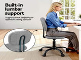 Artiss Armless Office Chair with Wheels, Ergonomic 360&deg Swivel Home Office Desk Chair, Height OCHAIR-M-1142-GY