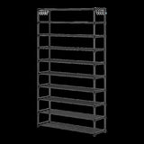 10 Tier Black Shoe Rack Metal Shoe Storage Organizer Rack 50-Pair Large Capacity V63-840551