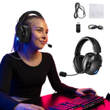 3-in-1 Wireless Gaming Headset 2.4G Bluetooth Computer Headphone with Mic for PS5 PS4 Console V1263-JX-7073
