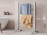 Devanti Electric Heated Towel Rail Rack 6 Bars with Timer Clothes Dry Warmer TW-C-F-ALUM-TM