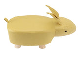Cartoon Animal Shaped Stool Kid Home Living Room Cute Wooden Footstool for Playroom Courtyard Yellow V1294-YM0703-3116230000412