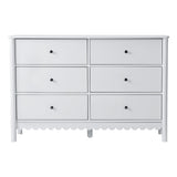 Artiss 6 Chest of Drawers Dresser Lowboy Curved Edge Scalloped White Bedroom FUR-S-CDR03-6D-WH-AB