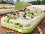 Inflatable Swimming Pool 18013056cm with Canopy & Dinosaur Spray Kids Outdoor Water Play Set for V1107-CS-CQYYC