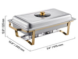 Chafing Dish Buffet Set, 8 Qt 4 Pack, Stainless Steel Chafer with 4 Full Size Pans, Rectangle V952-ZFXBXGBLSTGKXK5LUV0