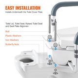 Raised Toilet Seat,88.9 mm Height Raised, 136 kg Weight Capacity, for Standard Round Toilet, V952-AZSJGMTZDDFSTV95SV0