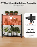 VEVOR 3-Tier Foldable Storage Shelf with Wheels 76 x 33 x 91 cm Metal Shelving V952-YDKZDHJHS3C1P6WN0001V0