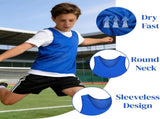 18 Packs Youth Team Pinnies, Kids Scrimmage Training Vest, Pennies, Jerseys Mesh Practice Vests for V1259-DP01-A-993