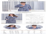 Pink XL size Plush Flannel Robe for Couples - Thickened Warm Bathrobe with Shawl Collar, Soft Fleece V888-ELOSUNG50096