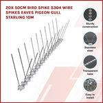 20x 50cm Bird Spike S304 wire Spikes Eaves Pigeon Gull Starling 10M V63-836641