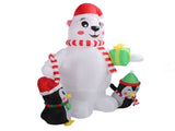 5.9ft Inflatable Xmas Penguin Bear with Colorful Light Cute Blow Up Yard Animal V1294-YM0901-3115230123813