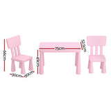 1 Keezi Kids Table and 2 Chairs Set Pink KTC-V-SQA-PL-PK