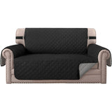 Recliner Armchair Cover Reversible Quilted Black, 2 Seater V1189-WXF-521-0090