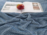 200 x 260cm Blue and Grey Pineapple Grid Plush Sofa Blanket for 2 Seater - Soft Thick Flannel V888-ELOSUNG55500-3