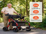 2-in-1 Rollator Walker & Transport Chair for Seniors, Foldable Rolling Walker Wheelchair, V952-EHYZXQHSLHJ1ZK7KY001V0