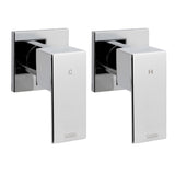 Cefito Shower Twins Tap Wall Bath Taps Brass Hot Cold Basin Bathroom Chrome SHOWER-A2-TAP-SI