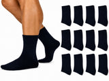 Merino Wool Mens Thermal Diabetic Socks Loose Top Circulation 12 Pairs - Navy V563-SO-202-NVY-12PR-2-8