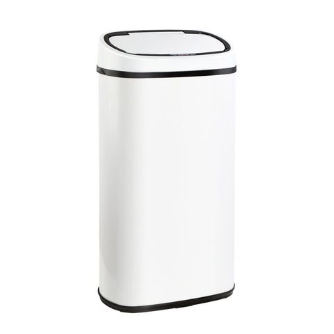 Devanti 58L Motion Sensor Bin Rubbish Automatic White SB-58L-S06-WH