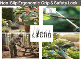 Heavy-Duty 5-Piece Gardening Tool Set 3 Pruning Shears & 2 Folding Saws, Stainless Steel Blades, V1107-CS-YYWJT