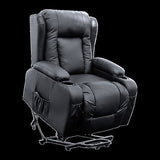 Recliner Chair Electric Massage Lift Chair with Heat Function PU Leather Lounge Sofa Black V63-834091